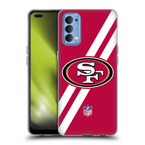 NFL San Francisco 49Ers Logo Stripes Soft Gel Case for OPPO Reno 4 5G