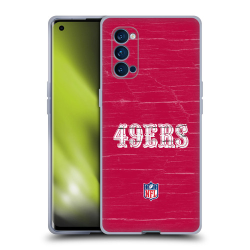 NFL San Francisco 49Ers Logo Distressed Look Soft Gel Case for OPPO Reno 4 Pro 5G