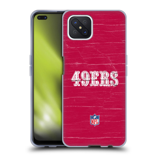 NFL San Francisco 49Ers Logo Distressed Look Soft Gel Case for OPPO Reno4 Z 5G