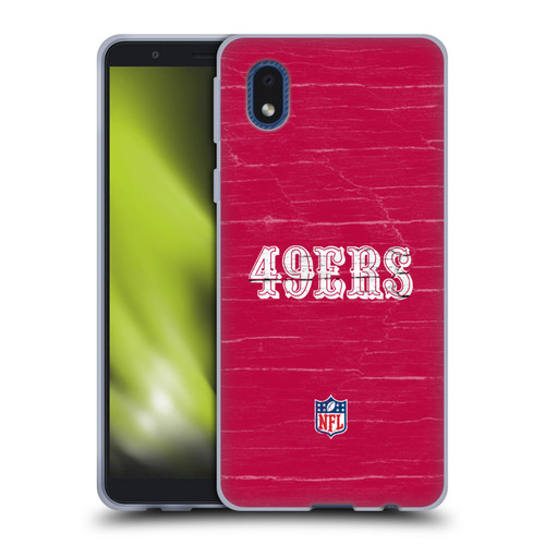 NFL San Francisco 49Ers Logo Distressed Look Soft Gel Case for Samsung Galaxy A01 Core (2020)