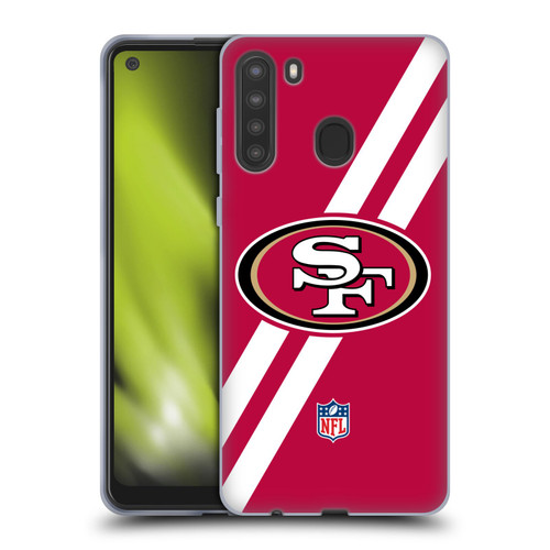 NFL San Francisco 49Ers Logo Stripes Soft Gel Case for Samsung Galaxy A21 (2020)