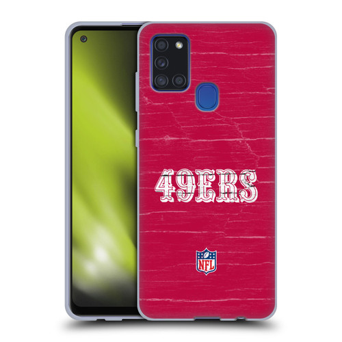 NFL San Francisco 49Ers Logo Distressed Look Soft Gel Case for Samsung Galaxy A21s (2020)