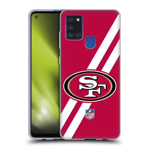 NFL San Francisco 49Ers Logo Stripes Soft Gel Case for Samsung Galaxy A21s (2020)