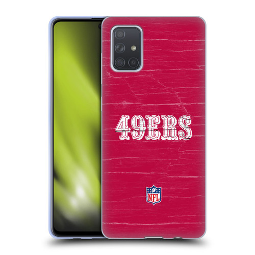 NFL San Francisco 49Ers Logo Distressed Look Soft Gel Case for Samsung Galaxy A71 (2019)