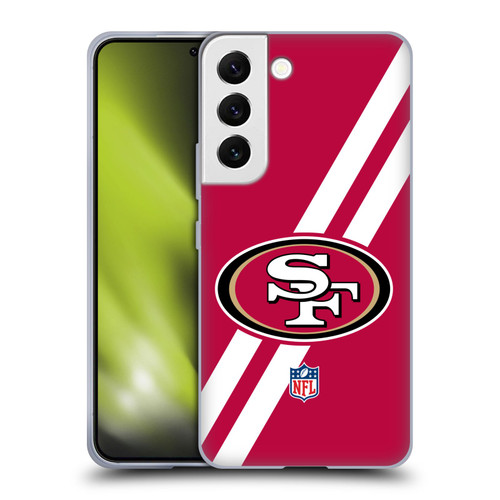 NFL San Francisco 49Ers Logo Stripes Soft Gel Case for Samsung Galaxy S22 5G