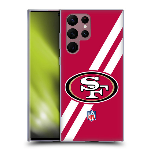NFL San Francisco 49Ers Logo Stripes Soft Gel Case for Samsung Galaxy S22 Ultra 5G
