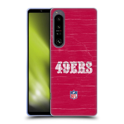 NFL San Francisco 49Ers Logo Distressed Look Soft Gel Case for Sony Xperia 1 IV