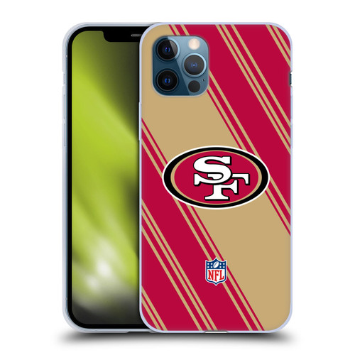 NFL San Francisco 49ers Artwork Stripes Soft Gel Case for Apple iPhone 12 / iPhone 12 Pro