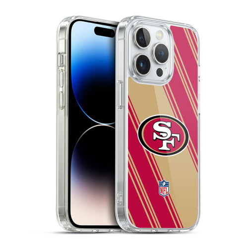 NFL San Francisco 49ers Artwork Stripes Soft Gel Case for Apple iPhone 14 Pro