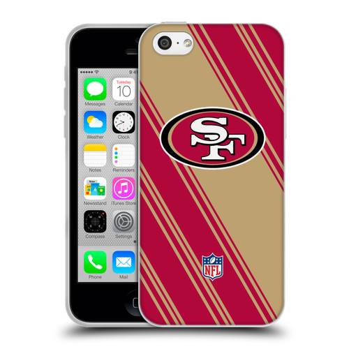 NFL San Francisco 49ers Artwork Stripes Soft Gel Case for Apple iPhone 5c
