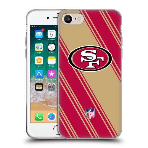 NFL San Francisco 49ers Artwork Stripes Soft Gel Case for Apple iPhone 7 / 8 / SE 2020 & 2022