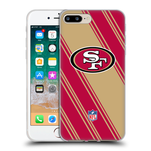 NFL San Francisco 49ers Artwork Stripes Soft Gel Case for Apple iPhone 7 Plus / iPhone 8 Plus