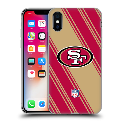 NFL San Francisco 49ers Artwork Stripes Soft Gel Case for Apple iPhone X / iPhone XS