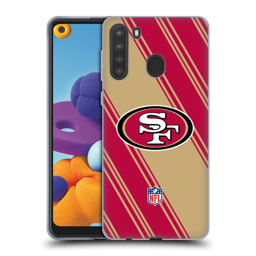 NFL San Francisco 49ers Artwork Stripes Soft Gel Case for Samsung Galaxy A21 (2020)