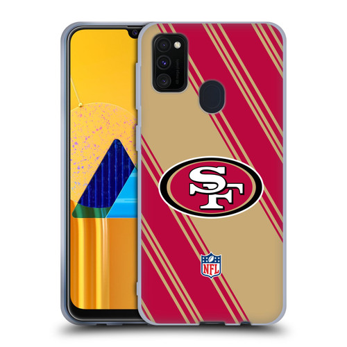 NFL San Francisco 49ers Artwork Stripes Soft Gel Case for Samsung Galaxy M30s (2019)/M21 (2020)