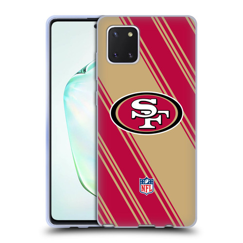 NFL San Francisco 49ers Artwork Stripes Soft Gel Case for Samsung Galaxy Note10 Lite