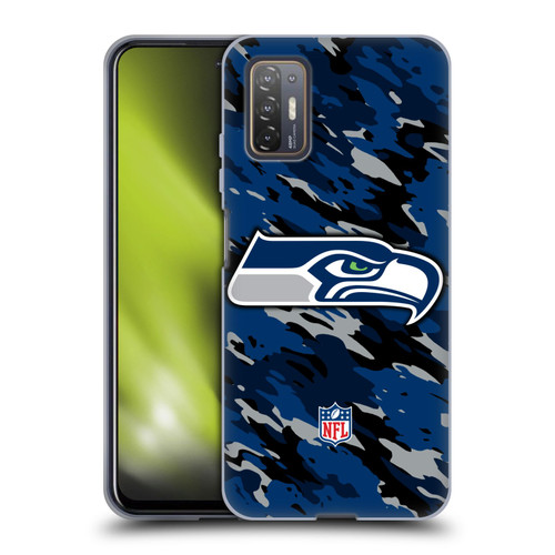 NFL Seattle Seahawks Logo Camou Soft Gel Case for HTC Desire 21 Pro 5G
