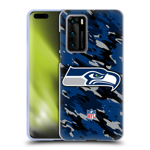 NFL Seattle Seahawks Logo Camou Soft Gel Case for Huawei P40 5G