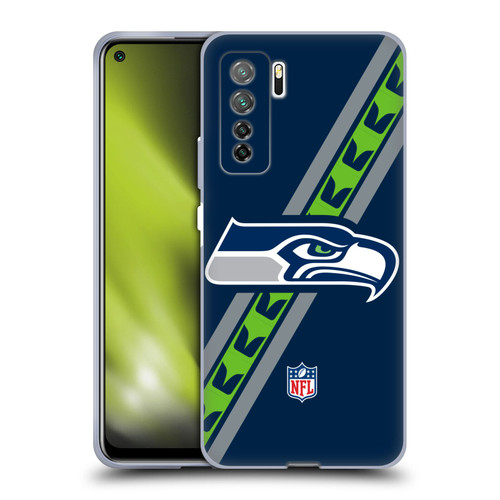 NFL Seattle Seahawks Logo Stripes Soft Gel Case for Huawei Nova 7 SE/P40 Lite 5G