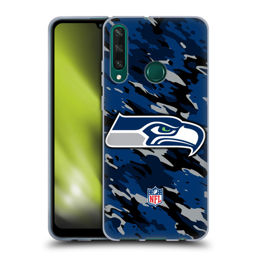 NFL Seattle Seahawks Logo Camou Soft Gel Case for Huawei Y6p