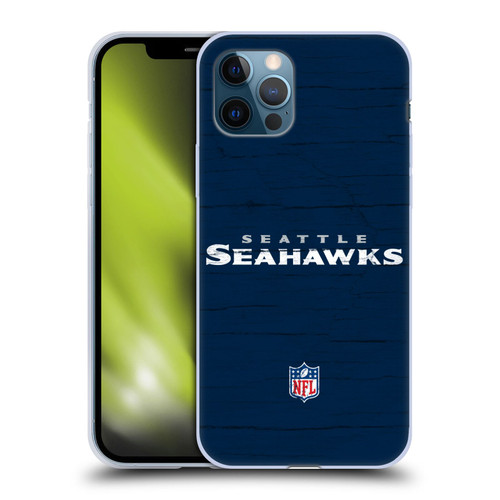 NFL Seattle Seahawks Logo Distressed Look Soft Gel Case for Apple iPhone 12 / iPhone 12 Pro