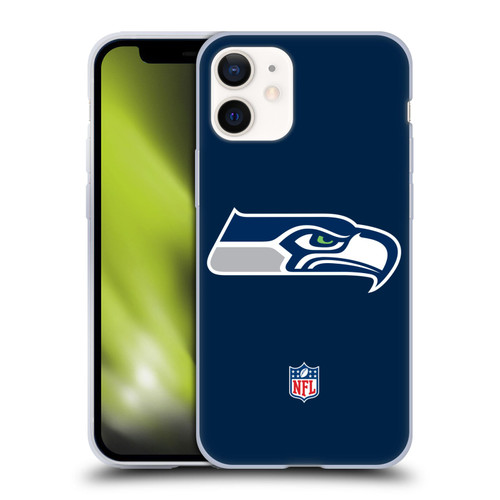NFL Seattle Seahawks Logo Plain Soft Gel Case for Apple iPhone 12 Mini