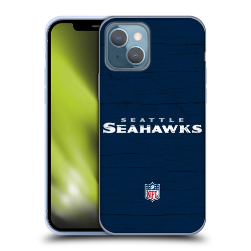 NFL Seattle Seahawks Logo Distressed Look Soft Gel Case for Apple iPhone 13