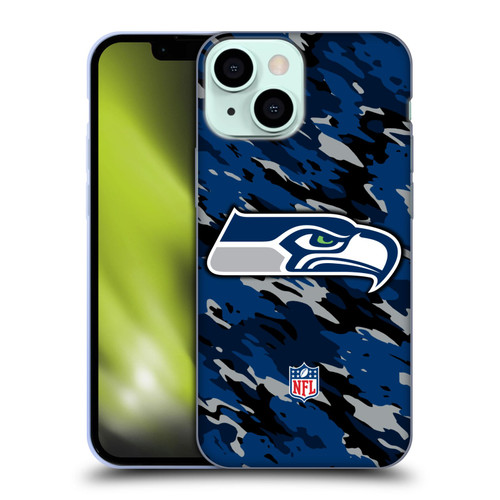 NFL Seattle Seahawks Logo Camou Soft Gel Case for Apple iPhone 13 Mini