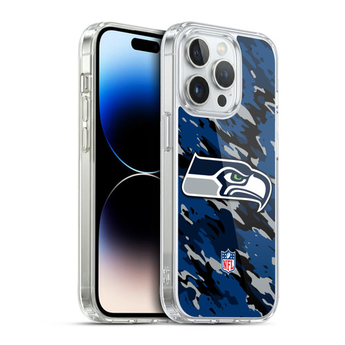 NFL Seattle Seahawks Logo Camou Soft Gel Case for Apple iPhone 13 Pro & MagSafe