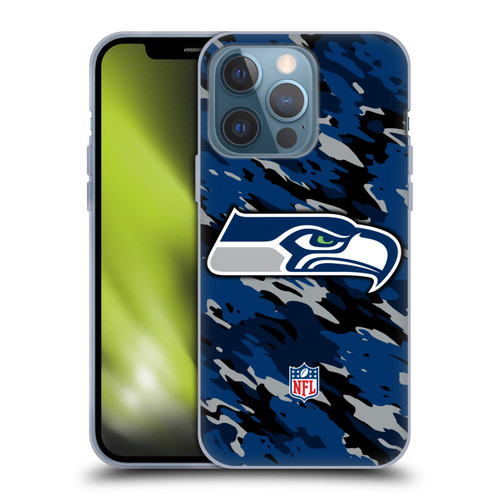 NFL Seattle Seahawks Logo Camou Soft Gel Case for Apple iPhone 13 Pro