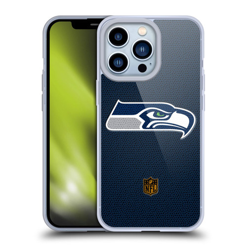 NFL Seattle Seahawks Logo Football Soft Gel Case for Apple iPhone 13 Pro