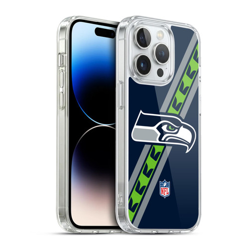 NFL Seattle Seahawks Logo Stripes Soft Gel Case for Apple iPhone 13 Pro & MagSafe