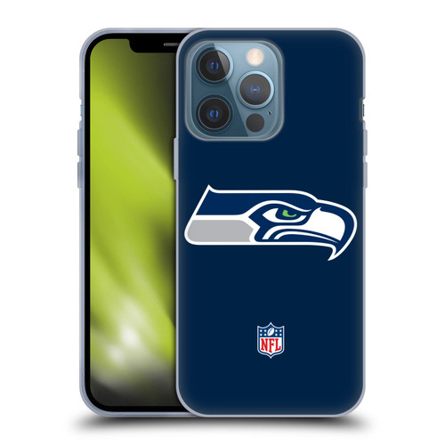 NFL Seattle Seahawks Logo Plain Soft Gel Case for Apple iPhone 13 Pro