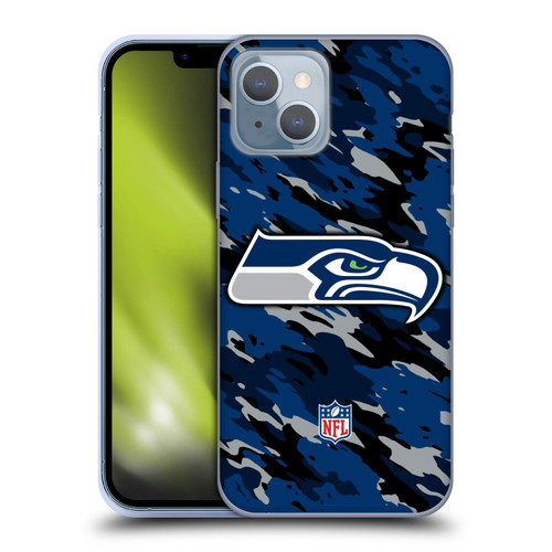 NFL Seattle Seahawks Logo Camou Soft Gel Case for Apple iPhone 14