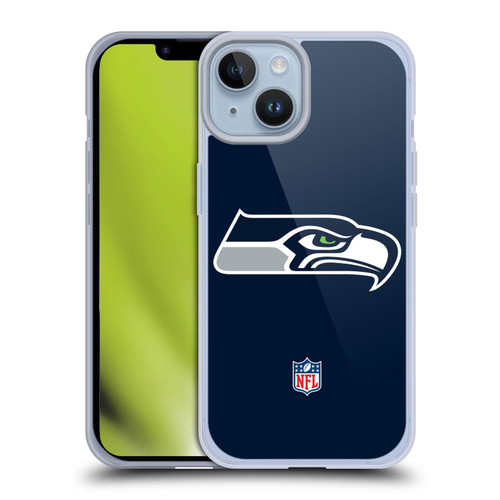 NFL Seattle Seahawks Logo Plain Soft Gel Case for Apple iPhone 14