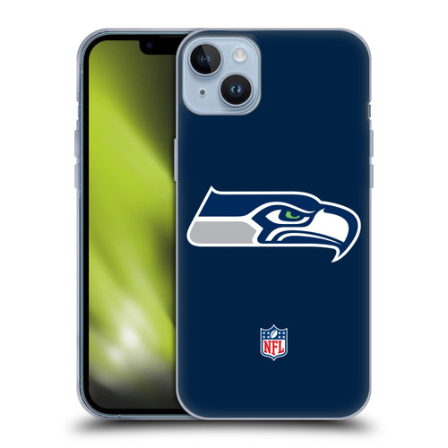 NFL Seattle Seahawks Logo Plain Soft Gel Case for Apple iPhone 14 Plus