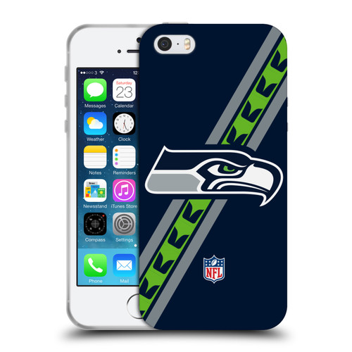 NFL Seattle Seahawks Logo Stripes Soft Gel Case for Apple iPhone 5 / 5s / iPhone SE 2016