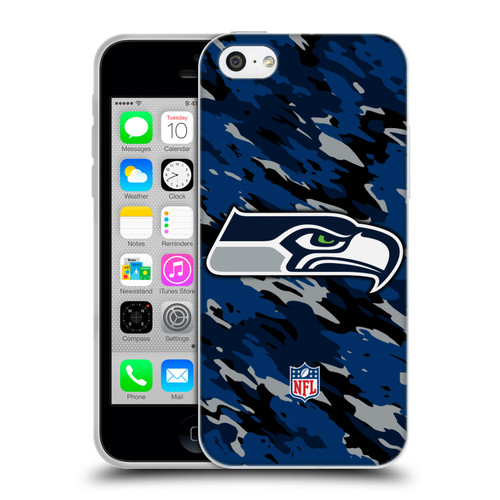 NFL Seattle Seahawks Logo Camou Soft Gel Case for Apple iPhone 5c