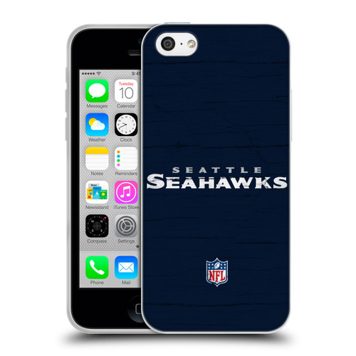 NFL Seattle Seahawks Logo Distressed Look Soft Gel Case for Apple iPhone 5c