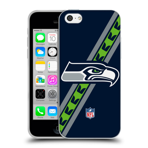 NFL Seattle Seahawks Logo Stripes Soft Gel Case for Apple iPhone 5c