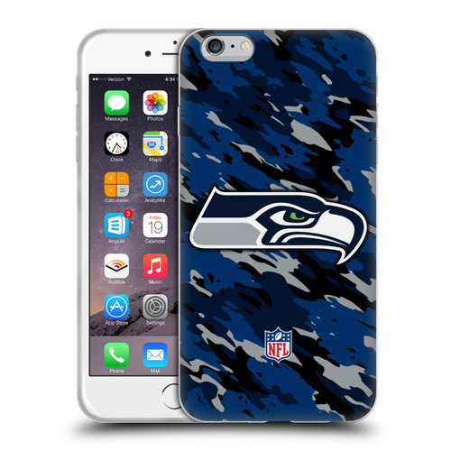 NFL Seattle Seahawks Logo Camou Soft Gel Case for Apple iPhone 6 Plus / iPhone 6s Plus
