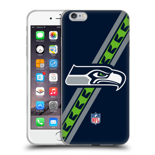 NFL Seattle Seahawks Logo Stripes Soft Gel Case for Apple iPhone 6 Plus / iPhone 6s Plus