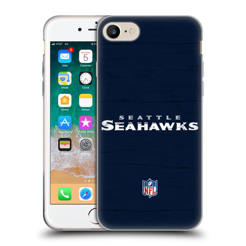 NFL Seattle Seahawks Logo Distressed Look Soft Gel Case for Apple iPhone 7 / 8 / SE 2020 & 2022