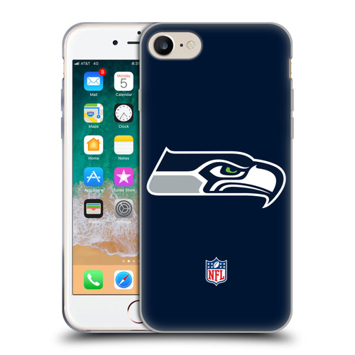NFL Seattle Seahawks Logo Plain Soft Gel Case for Apple iPhone 7 / 8 / SE 2020 & 2022