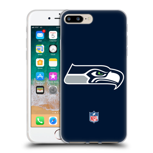 NFL Seattle Seahawks Logo Plain Soft Gel Case for Apple iPhone 7 Plus / iPhone 8 Plus