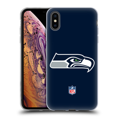 NFL Seattle Seahawks Logo Plain Soft Gel Case for Apple iPhone XS Max
