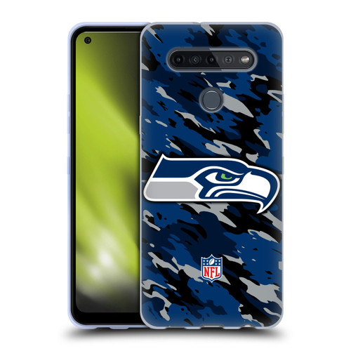 NFL Seattle Seahawks Logo Camou Soft Gel Case for LG K51S