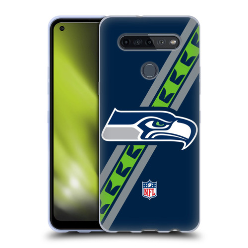 NFL Seattle Seahawks Logo Stripes Soft Gel Case for LG K51S