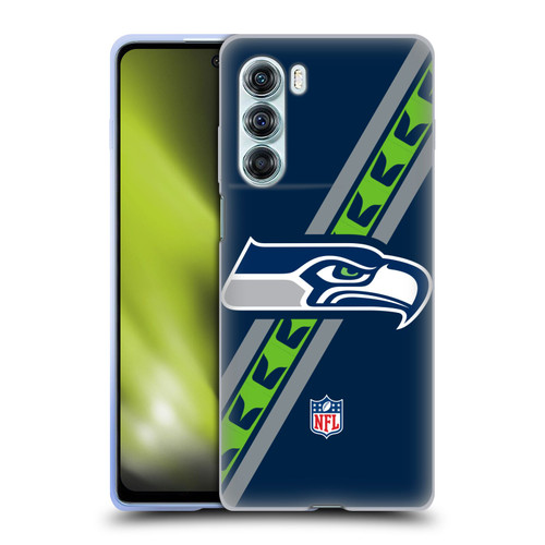 NFL Seattle Seahawks Logo Stripes Soft Gel Case for Motorola Edge S30 / Moto G200 5G
