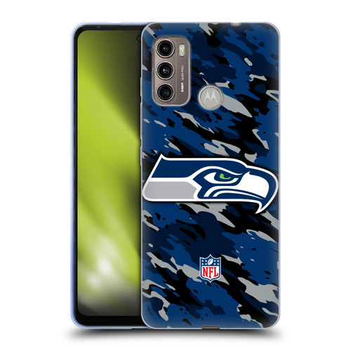 NFL Seattle Seahawks Logo Camou Soft Gel Case for Motorola Moto G60 / Moto G40 Fusion